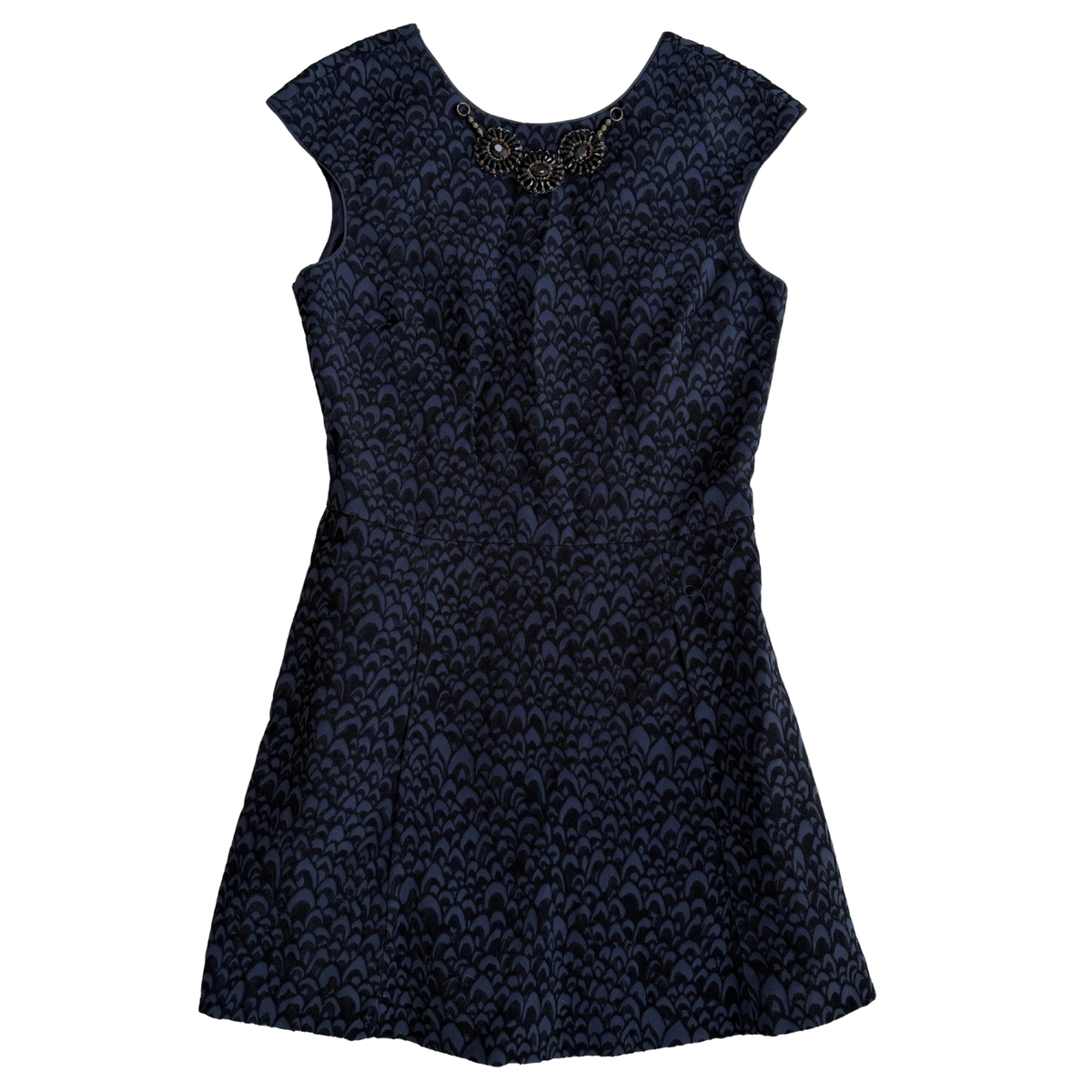 Zara Navy Geometric Mini Dress