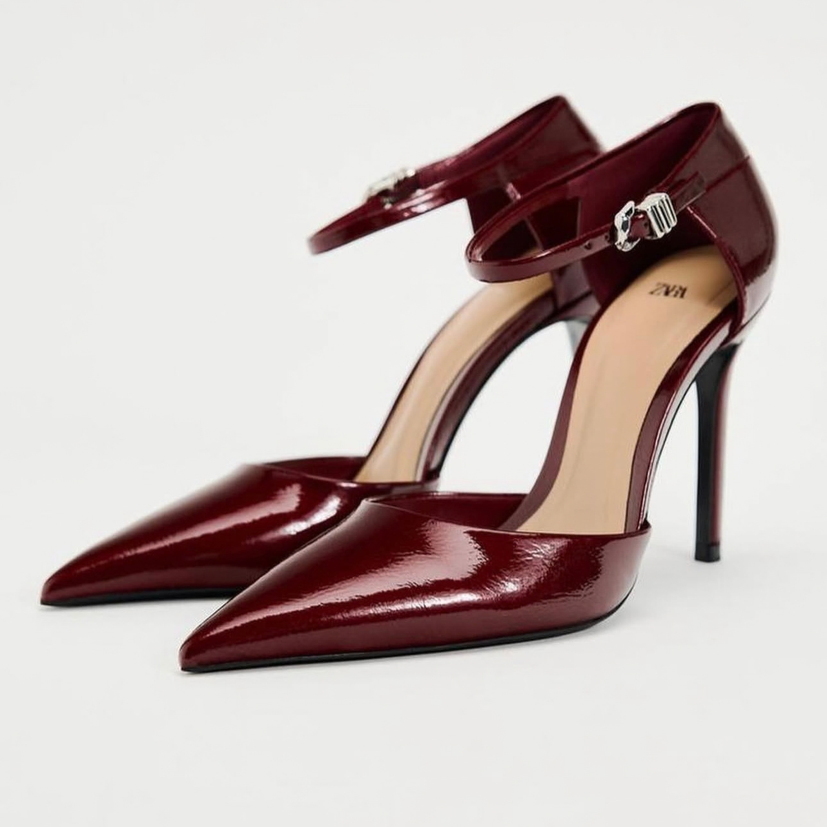 Zara Burgundy Pointed Toe Heels