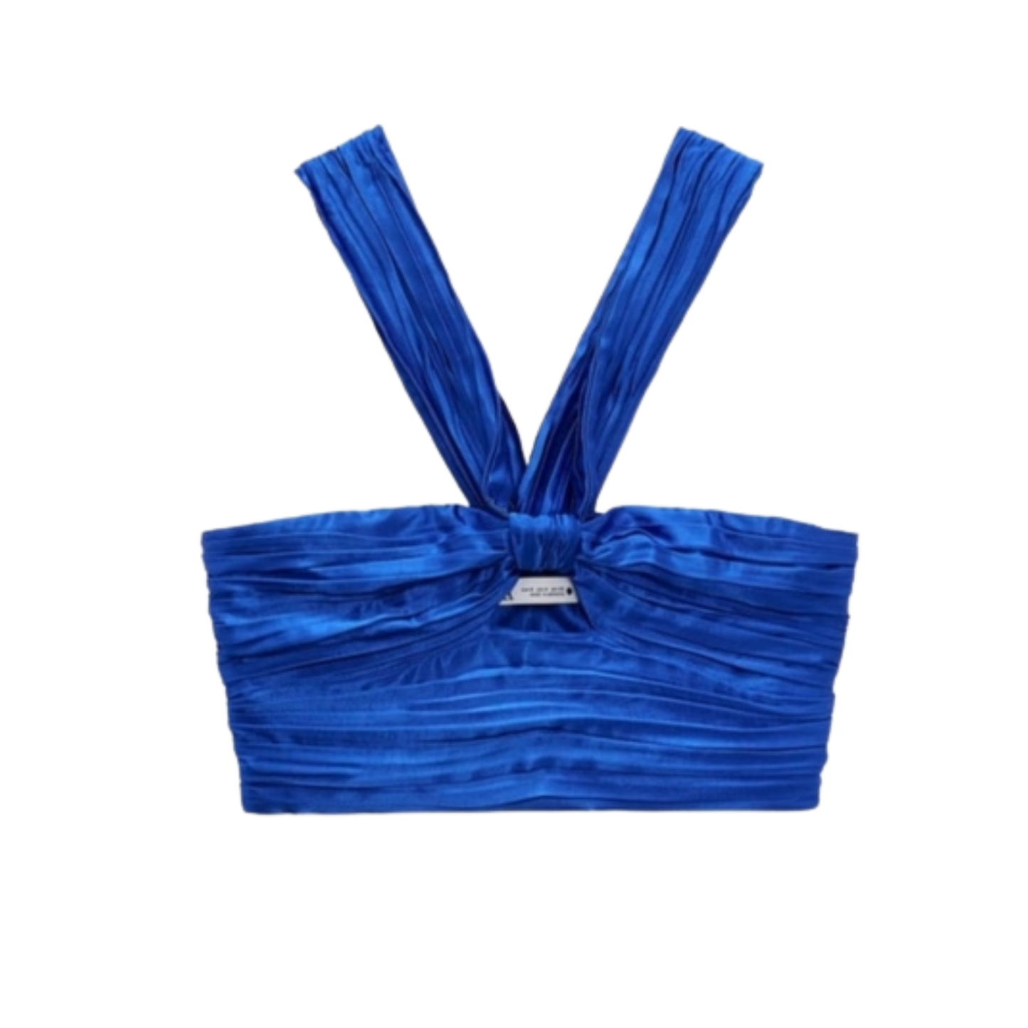 Zara Blue Satin Crop Top