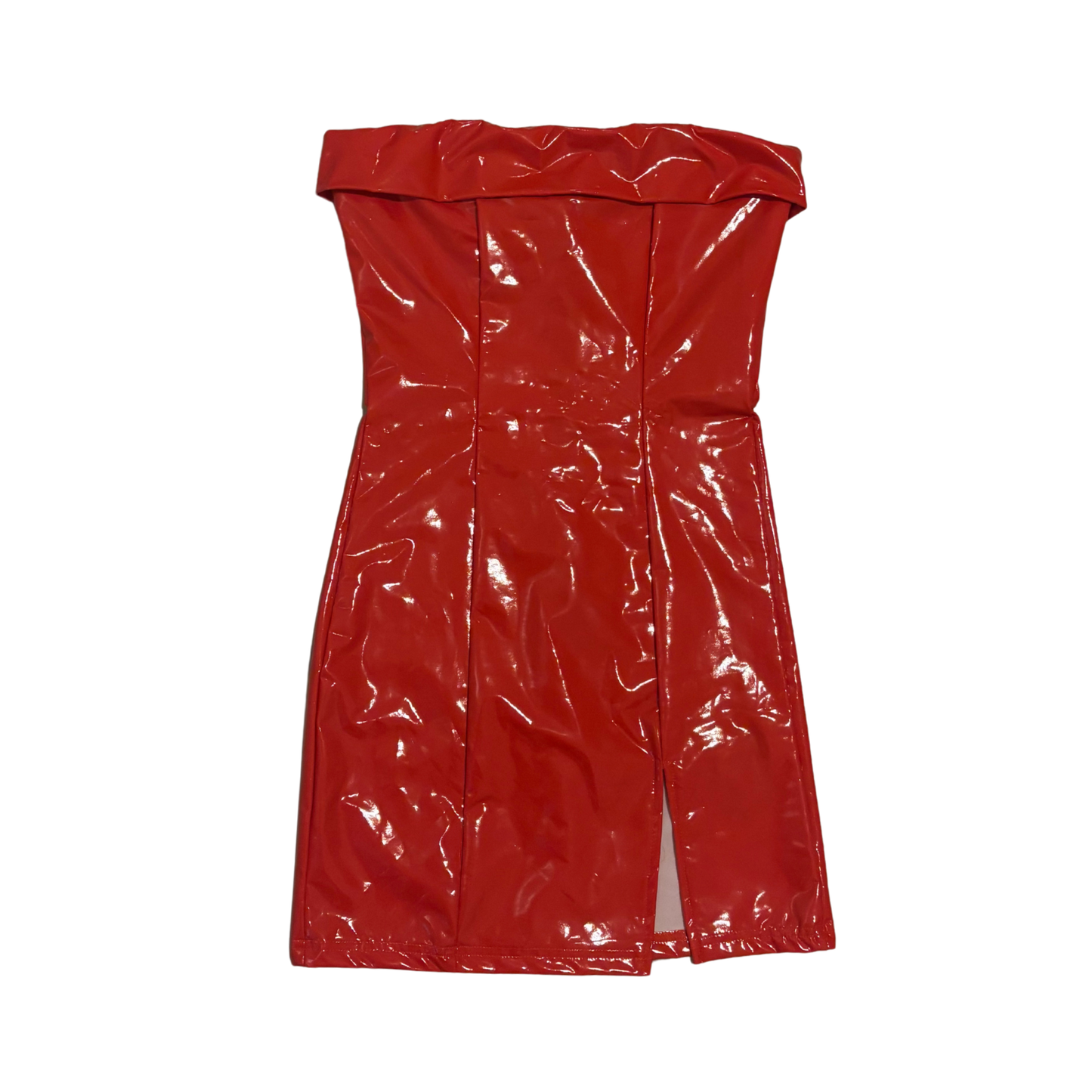 Red Latex Mini Dress