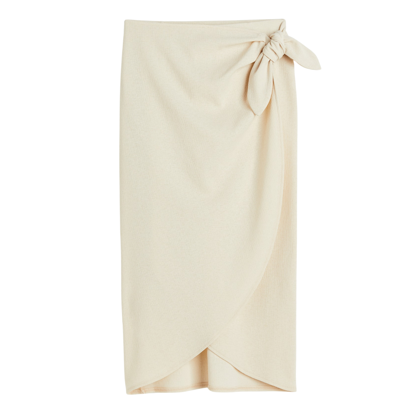 H&M Cream Tie Side Midi Skirt
