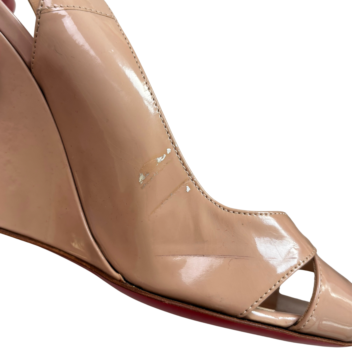 Christian Louboutin Beige Patent Wedges