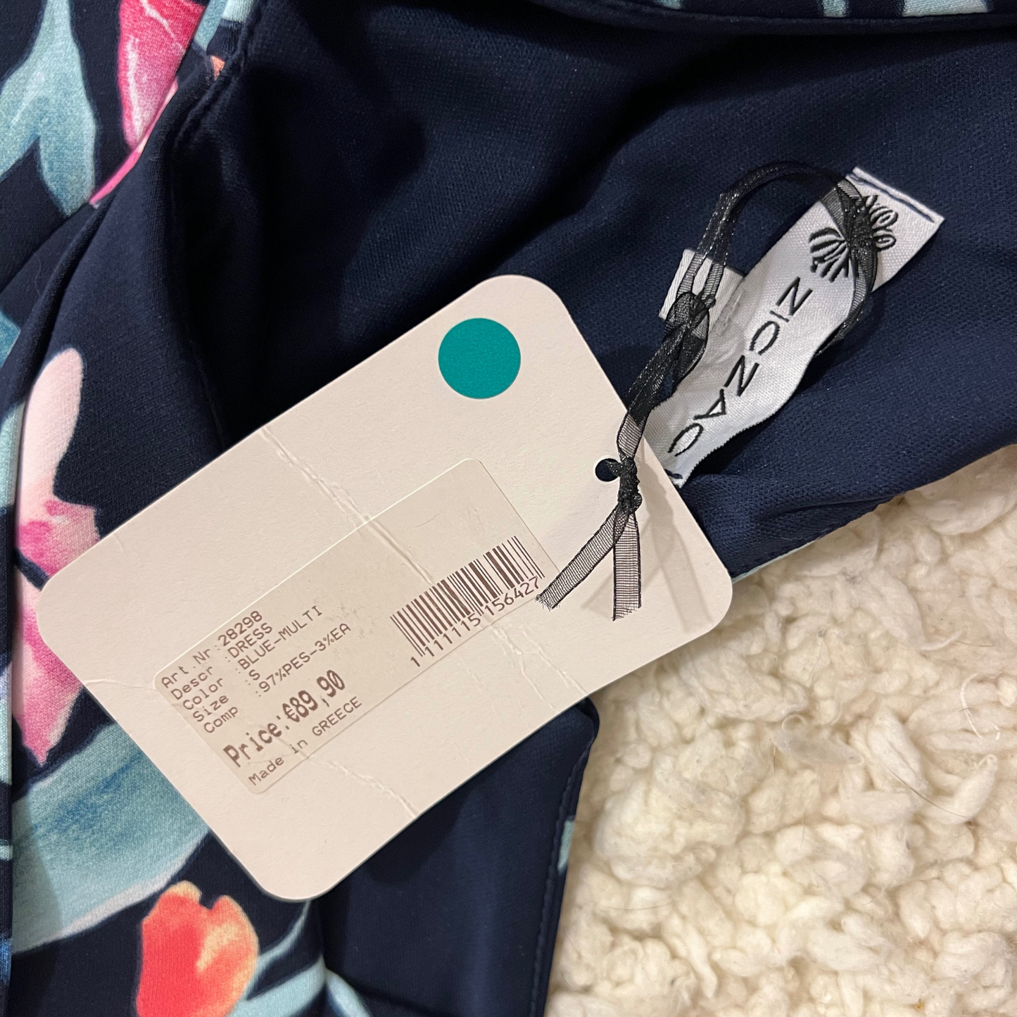 Navy Blue Floral Detailed Mini Dress