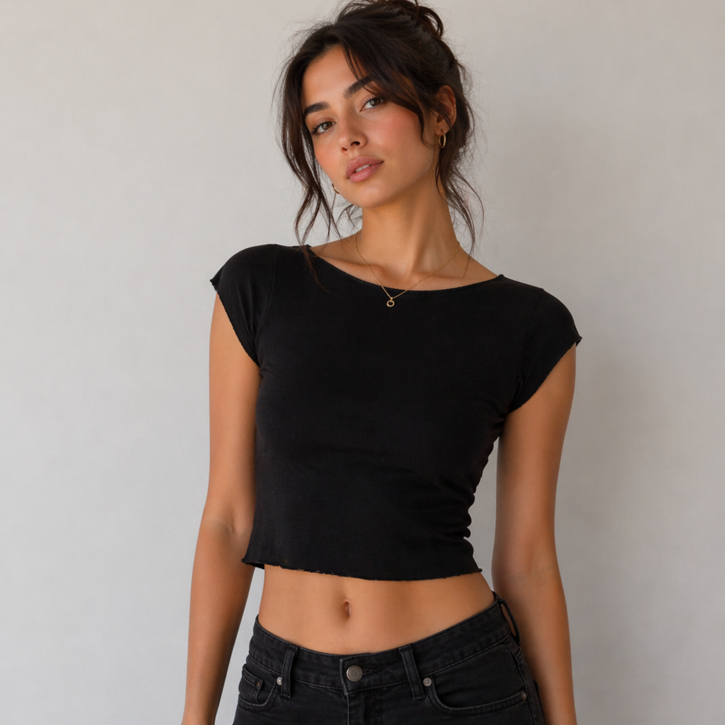Zara Black Sleeveless Ribbed Crop Top