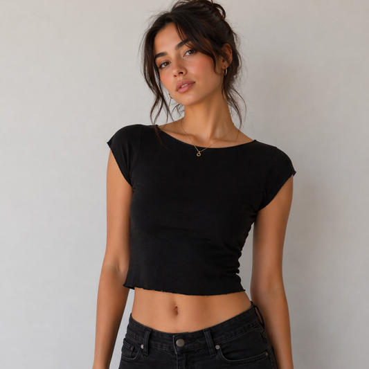 Zara Black Sleeveless Ribbed Crop Top