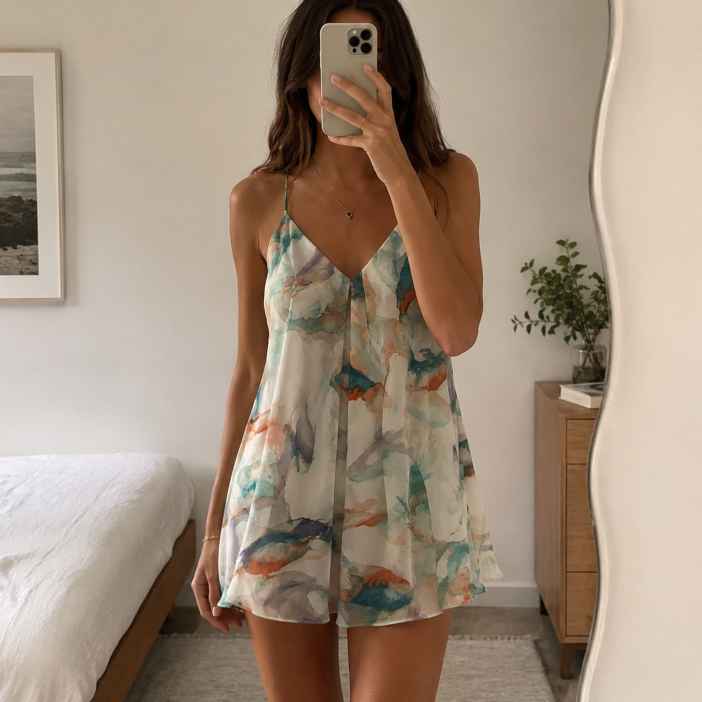Zara Watercolor Flowy Dress