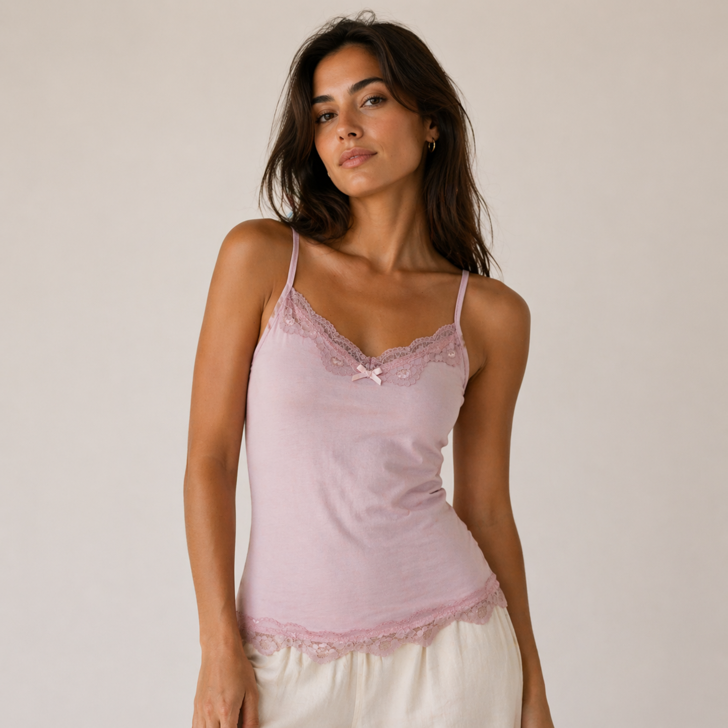 Baby Pink Lace Crop