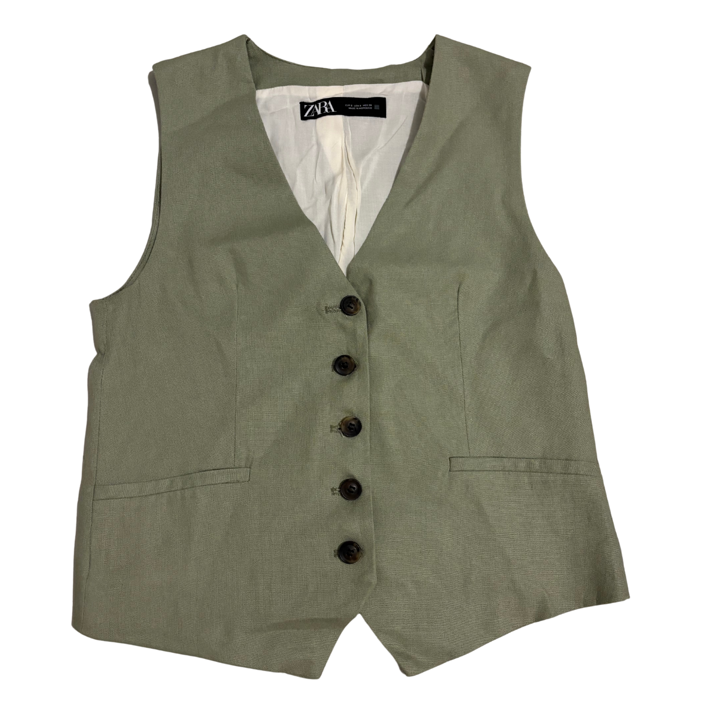 Zara Green Button Up Waistcoat
