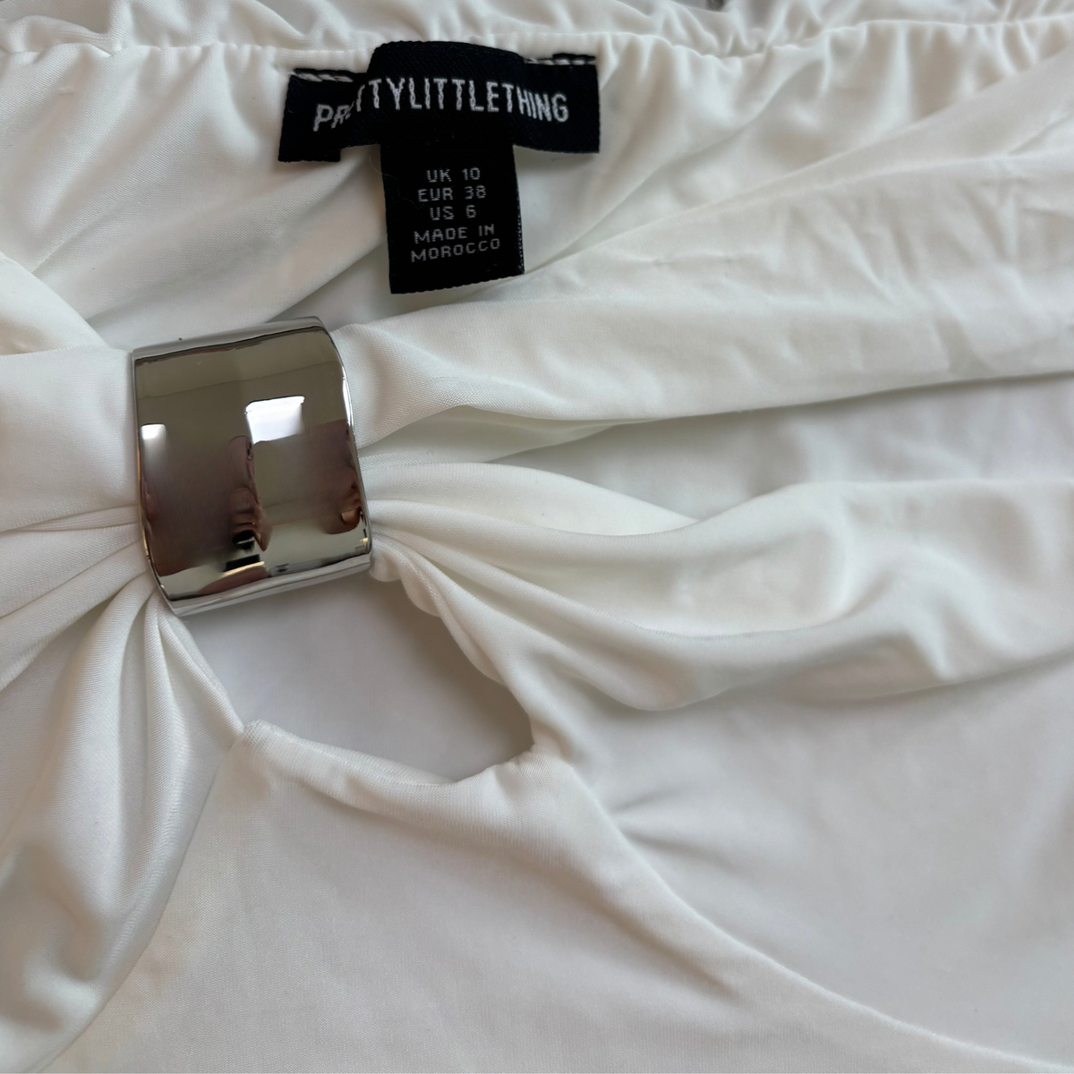 PLT White Slinky Off Shoulder Top