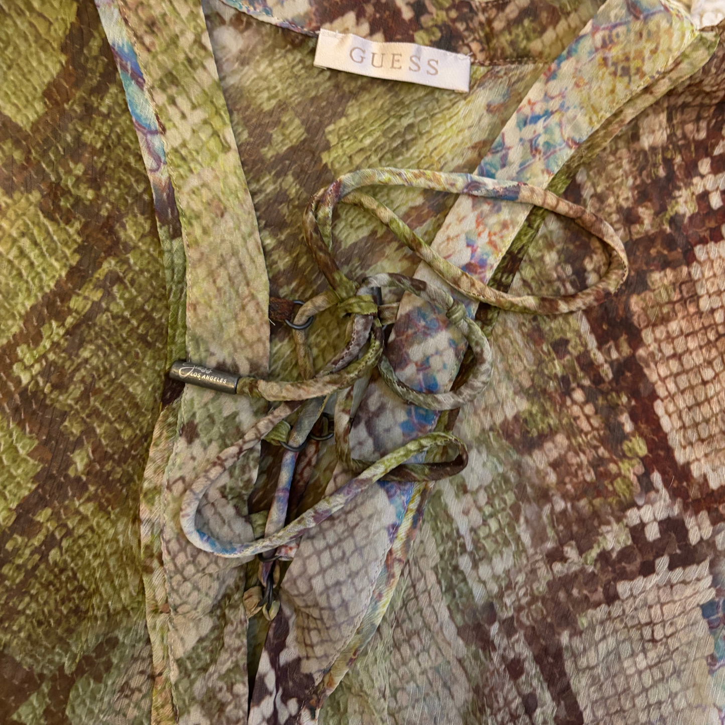 Guess Snake Print Sheer Mini Dress