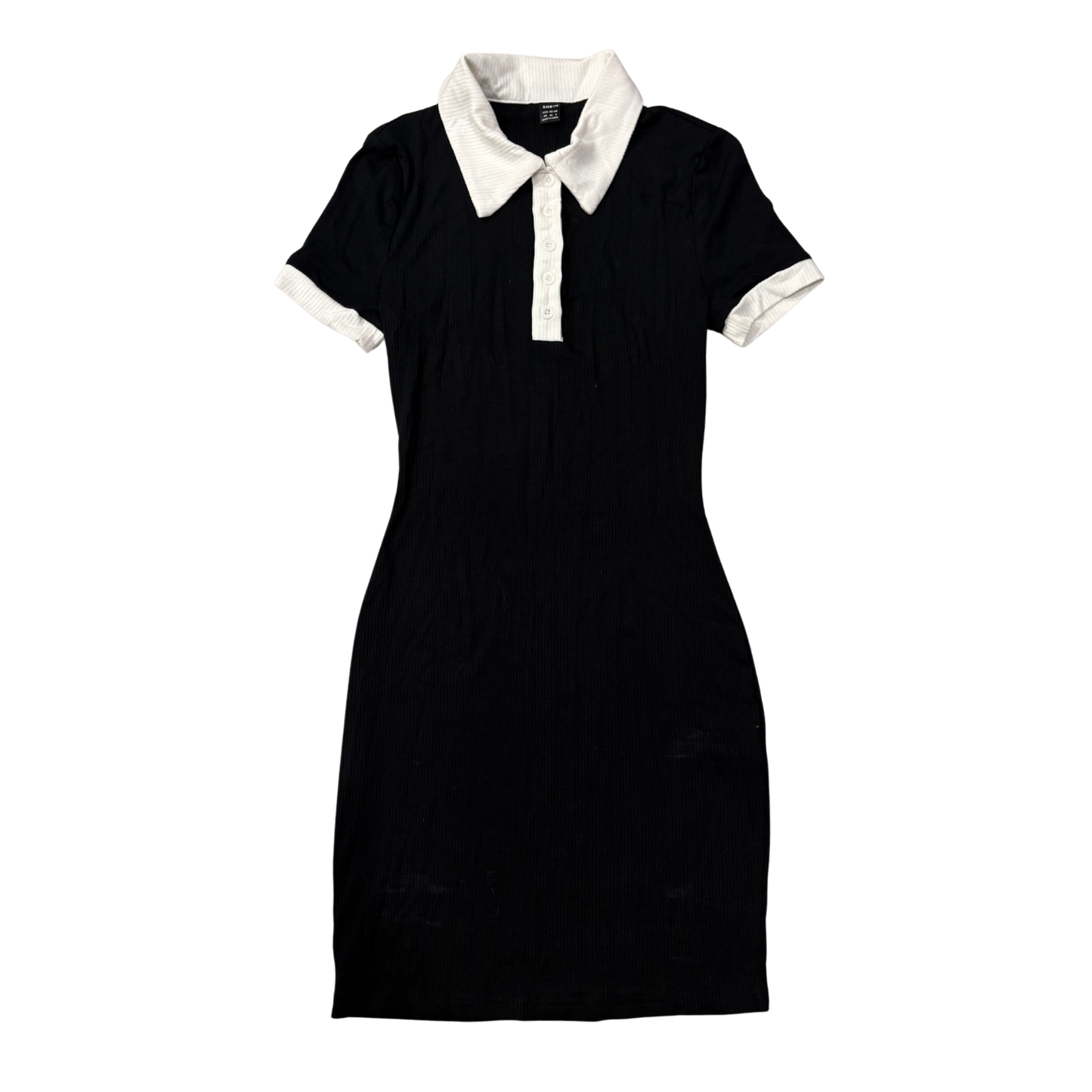 Black & White Ribbed T-Shirt Dress