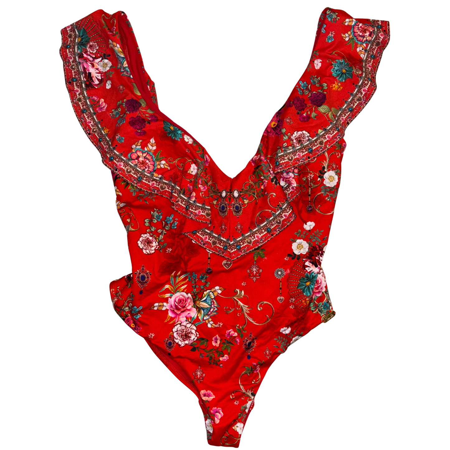Camilla Swim Red Abstract Swimsuit