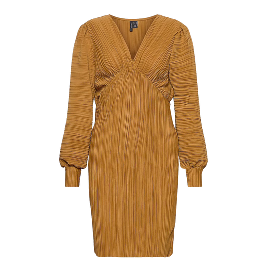 Vero Moda Light Brown Balloon Sleeve Mini Dress