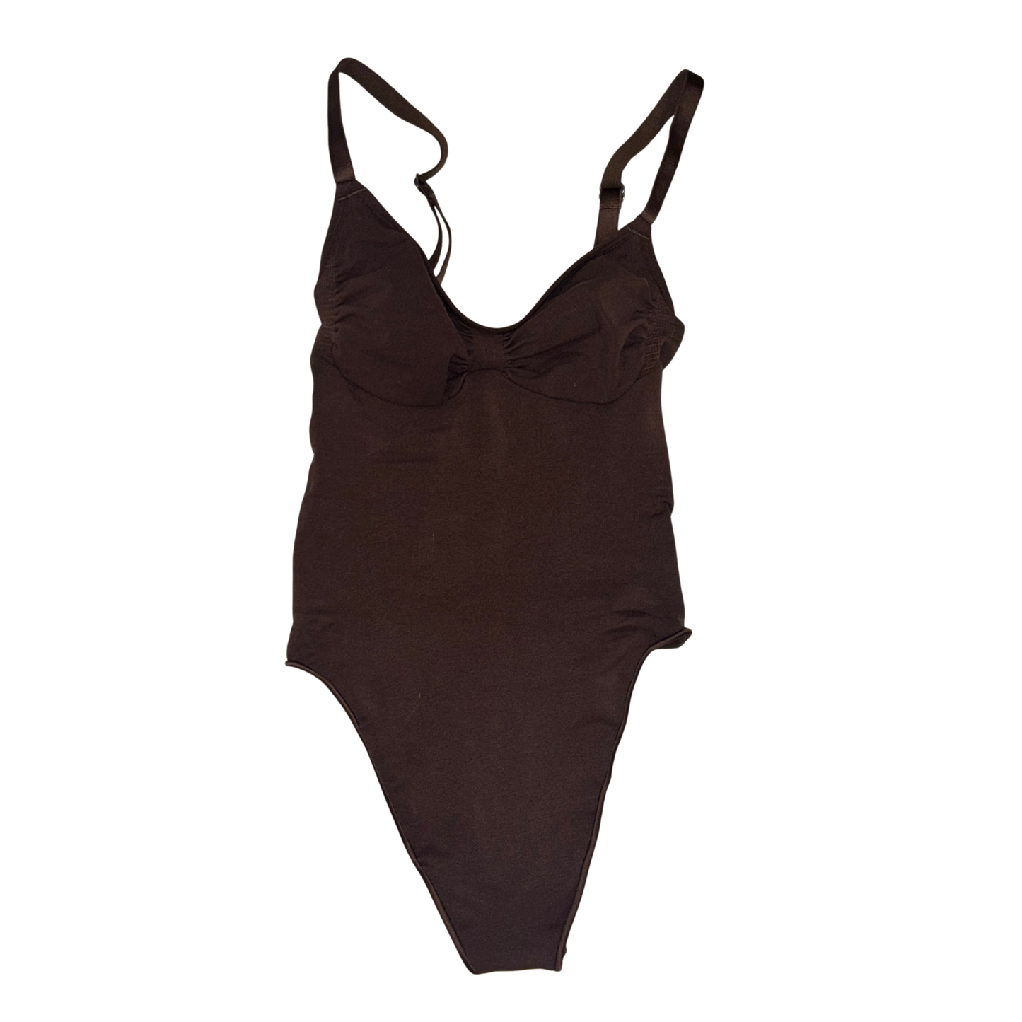 Skims Brown Seamless Sculpt Thong Bodysuit