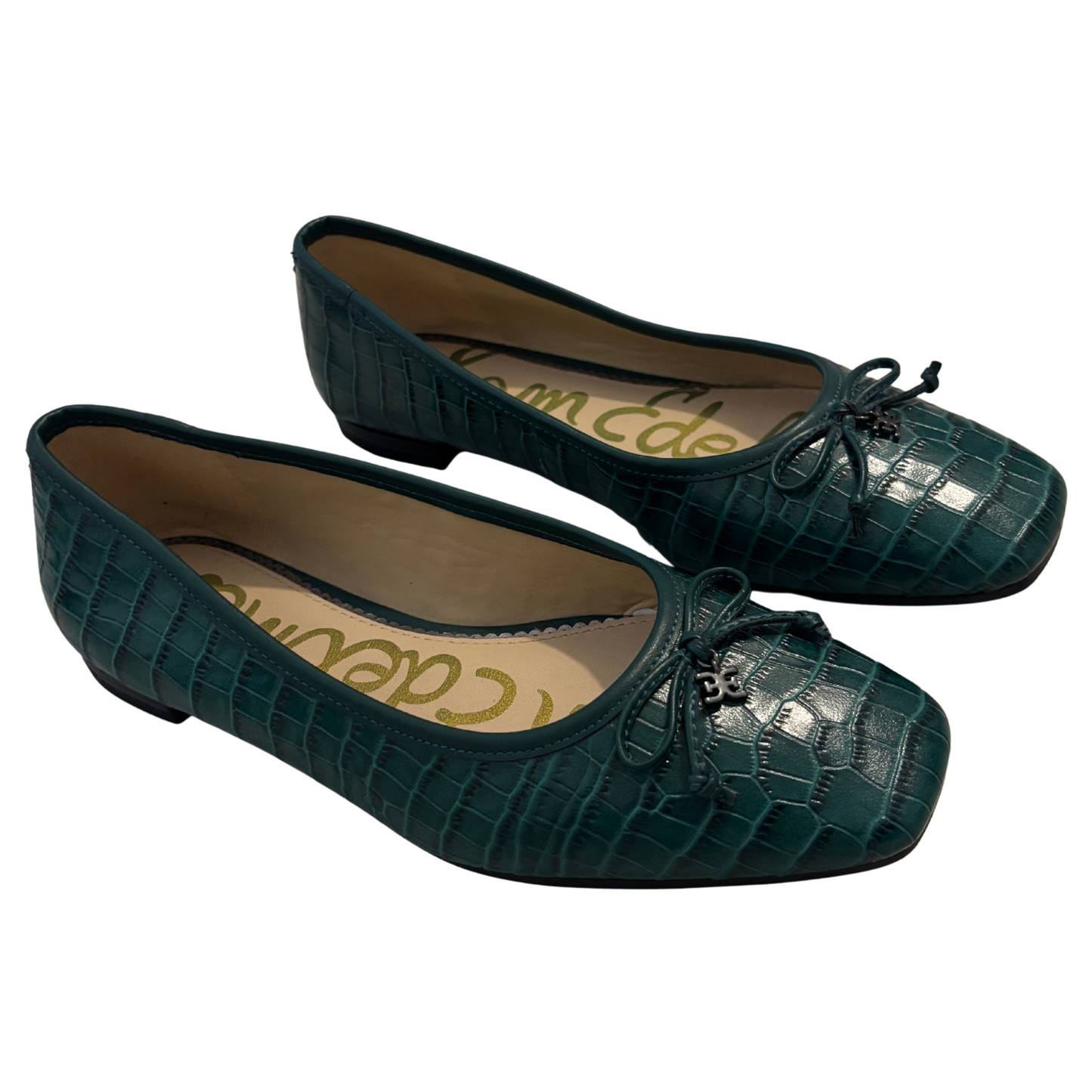 Sam Edelman Green Croc Ballet Flats