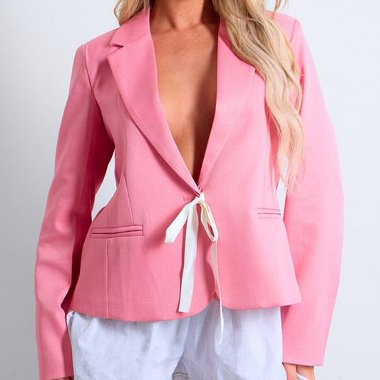 PLT Pink Bow Detail Blazer