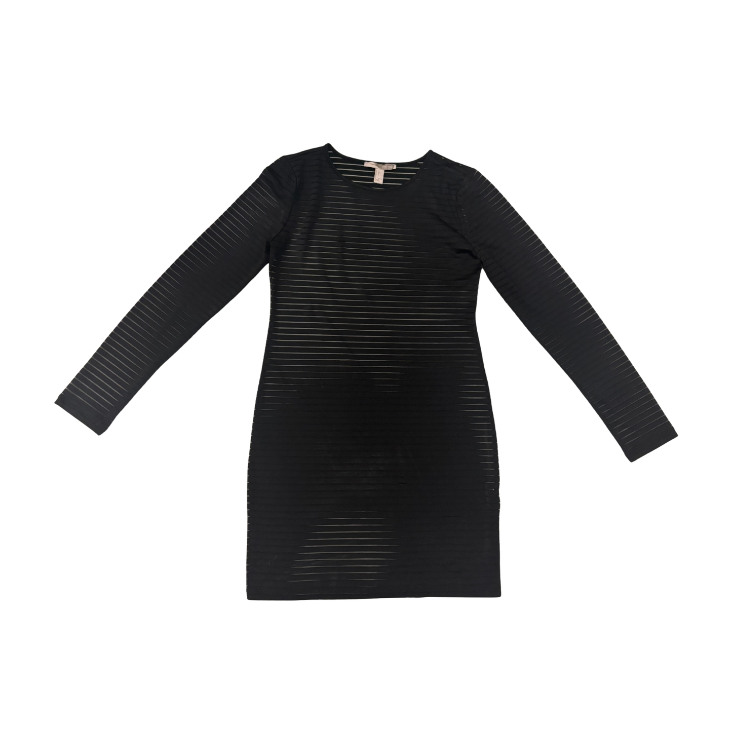 Forever 21 Black Sheer Striped Mini Dress
