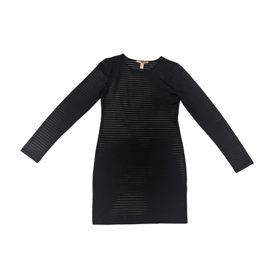 Forever 21 Black Sheer Striped Mini Dress