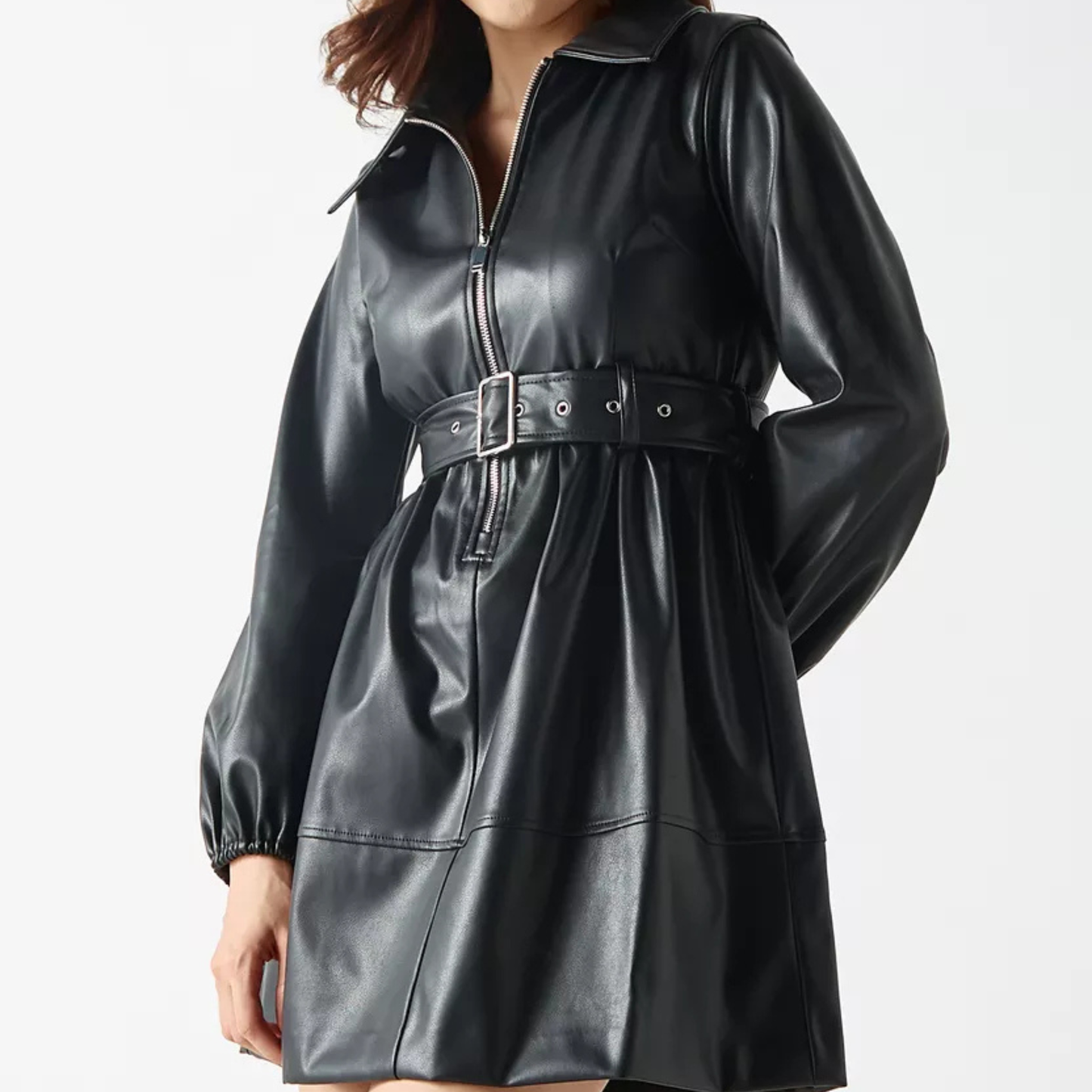 Black Leather Mini Dress