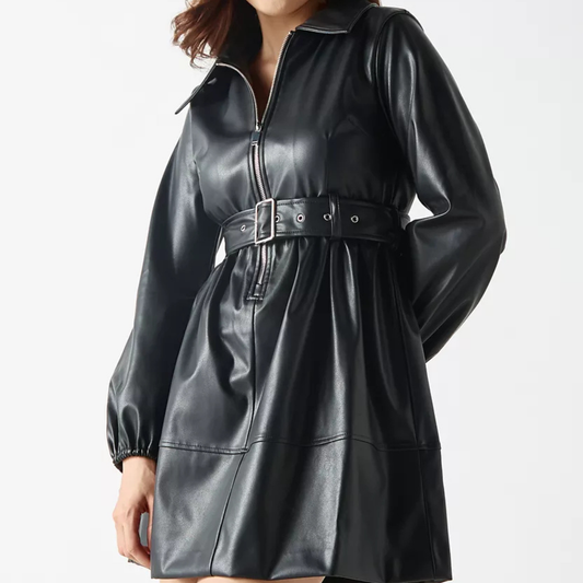 Black Leather Mini Dress