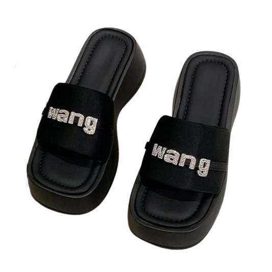 Black 'Wang' Platform Sandals