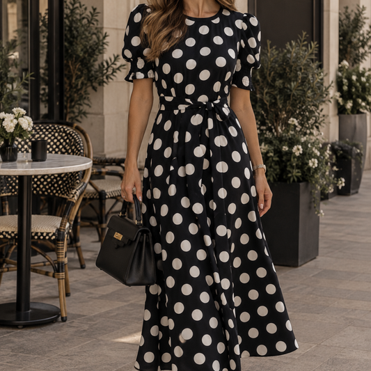 Lipsy Black & White Dot Maxi Dress