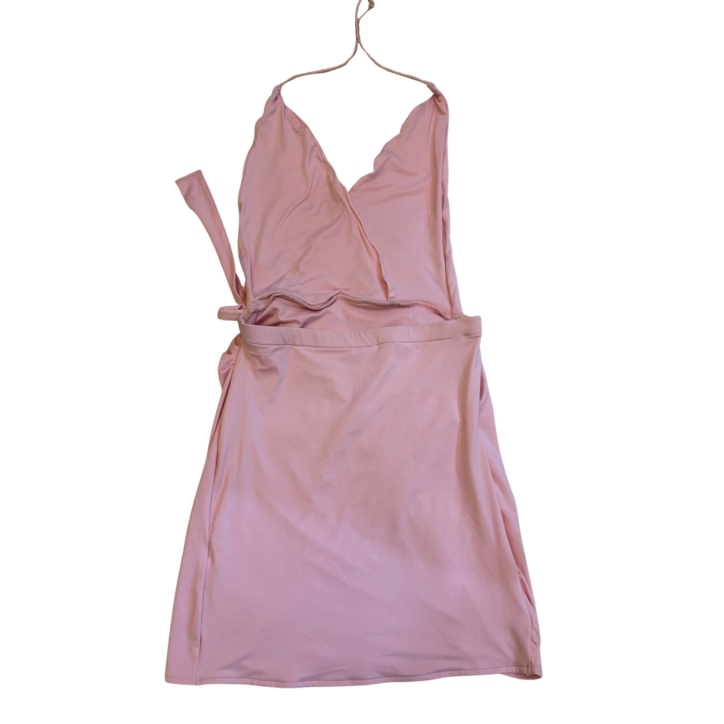 Oh Polly Pink Halterneck Mini Dress