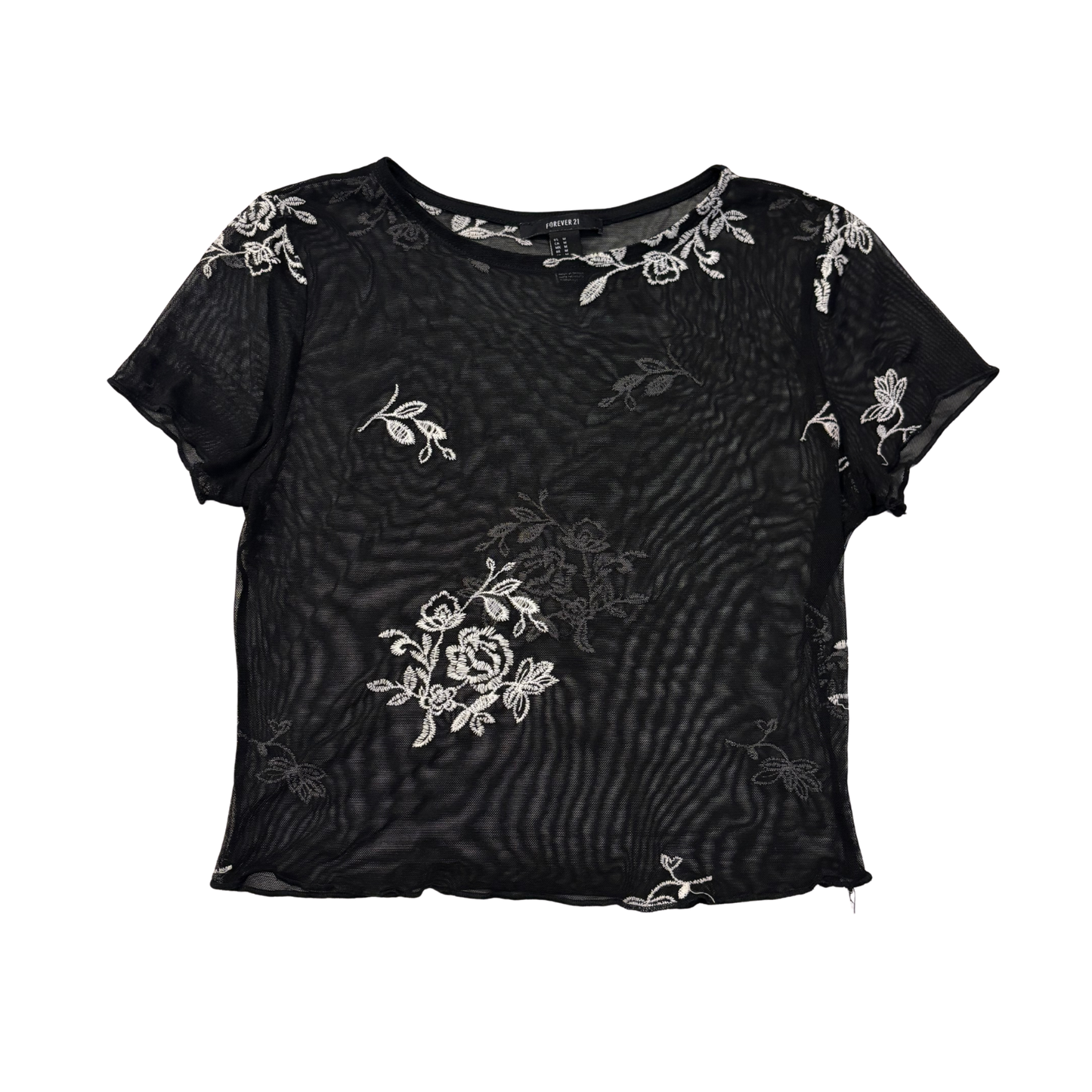 Forever 21 Mesh Floral Top