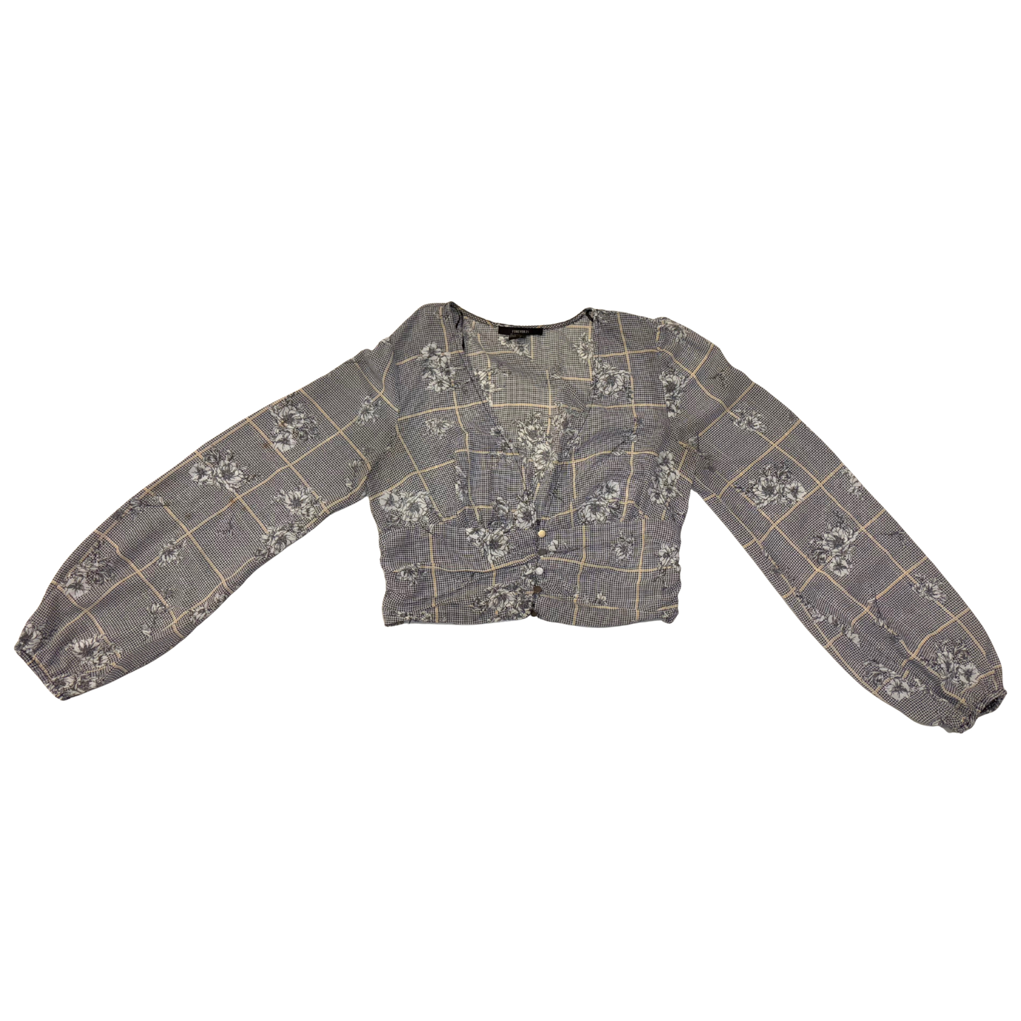 Forever 21 V Neck Long Sleeve Top