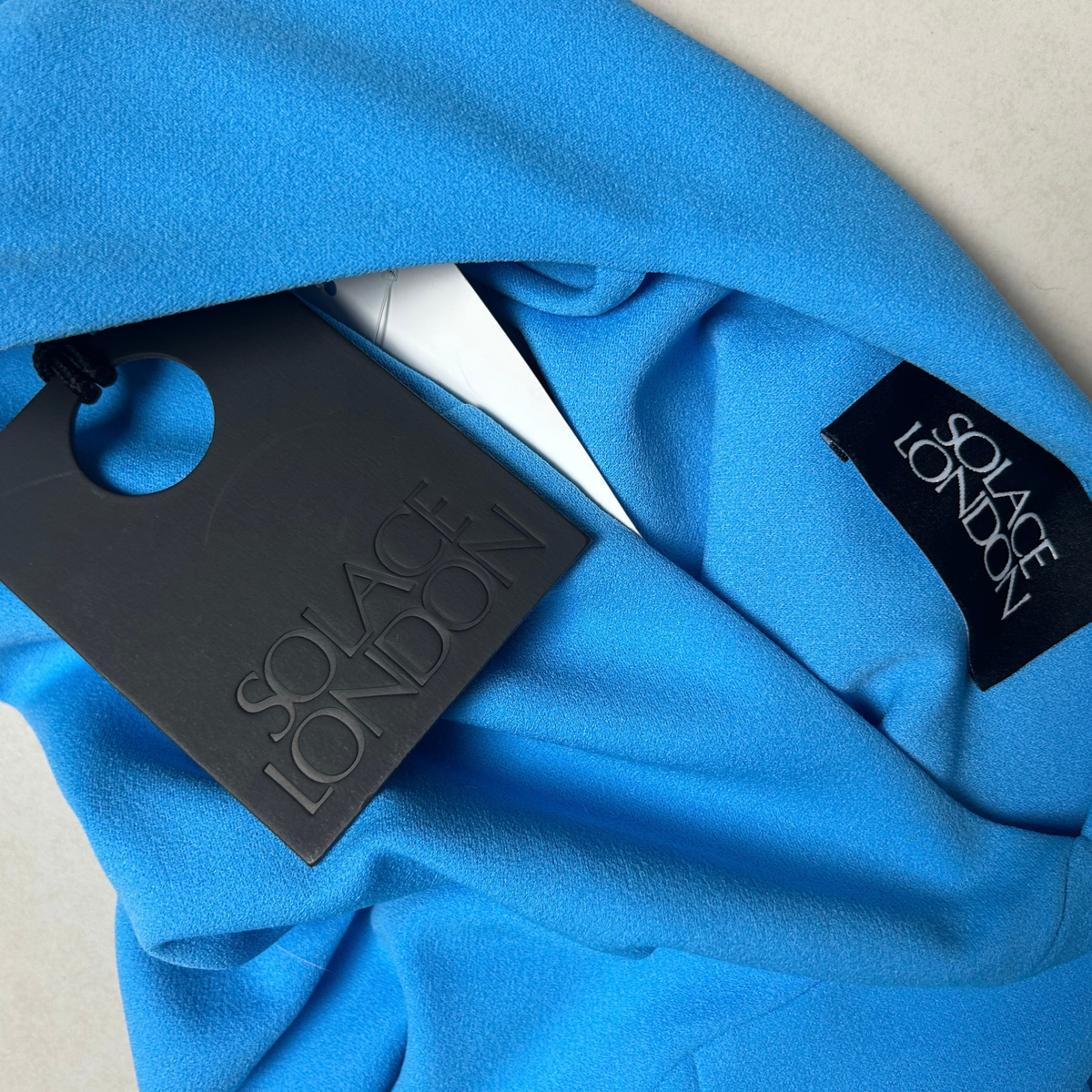 Solace London Blue Asymmetric Maxi Dress