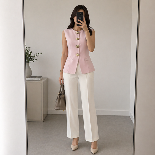 Pink Tailored Top