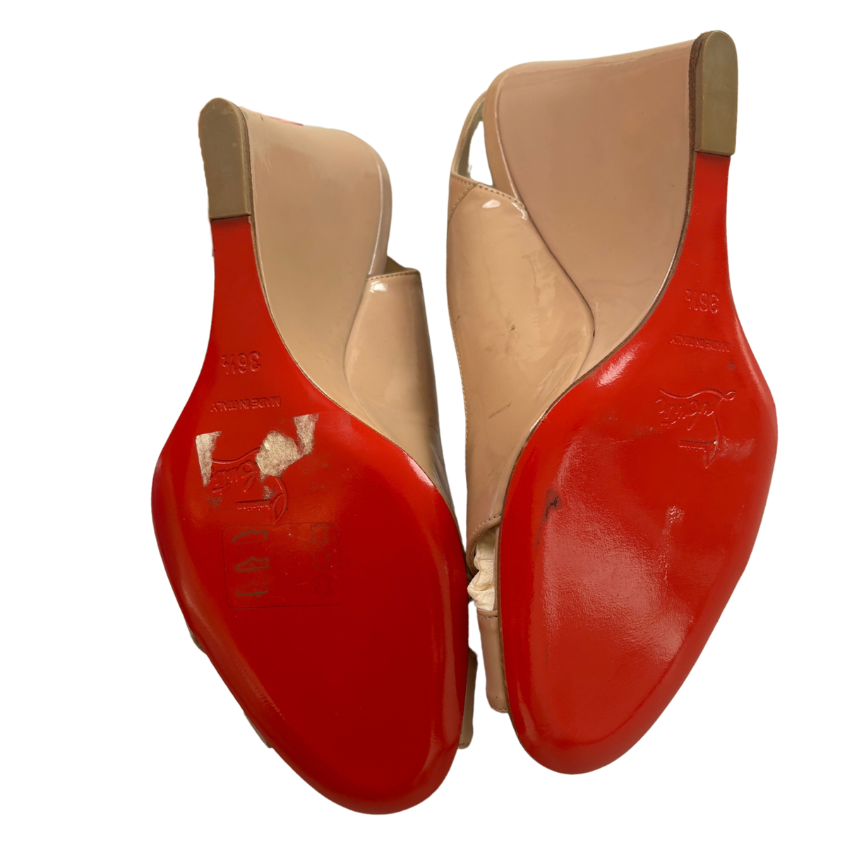 Christian Louboutin Beige Patent Wedges
