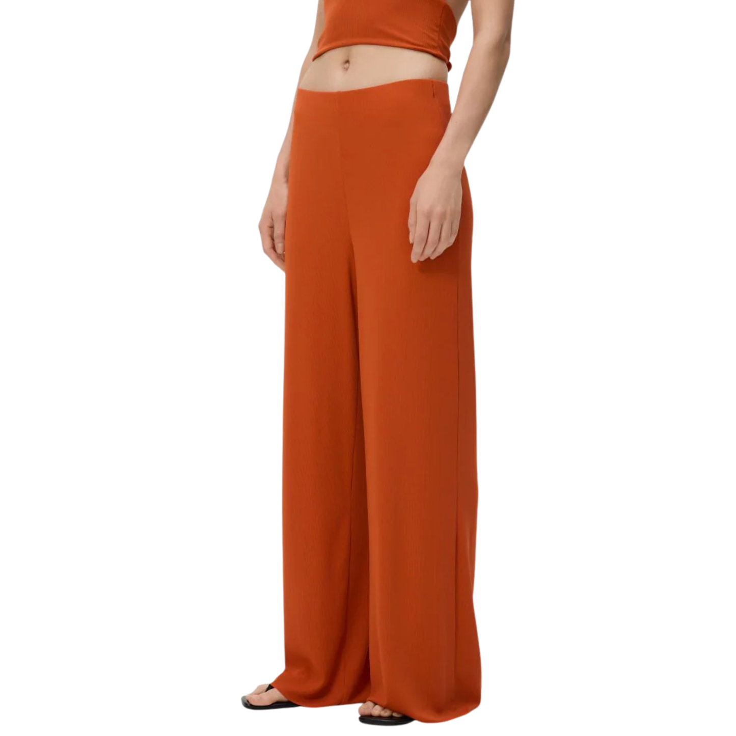 Reserved Orange Ribbed Flared Pants