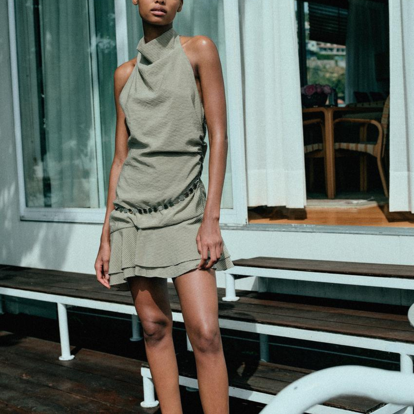 Zara Striped Halterneck Dress