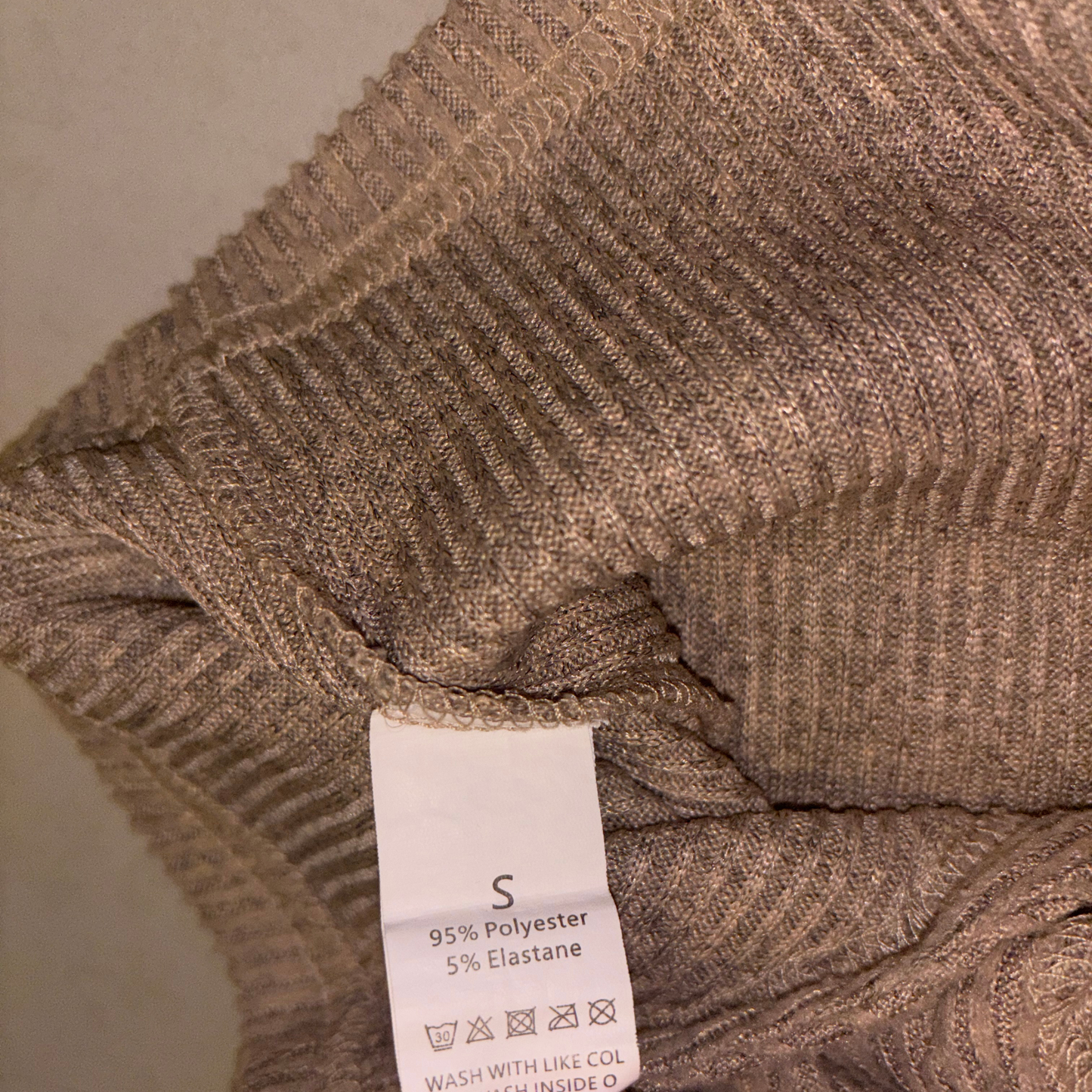 Taupe Knitted Button Up Top