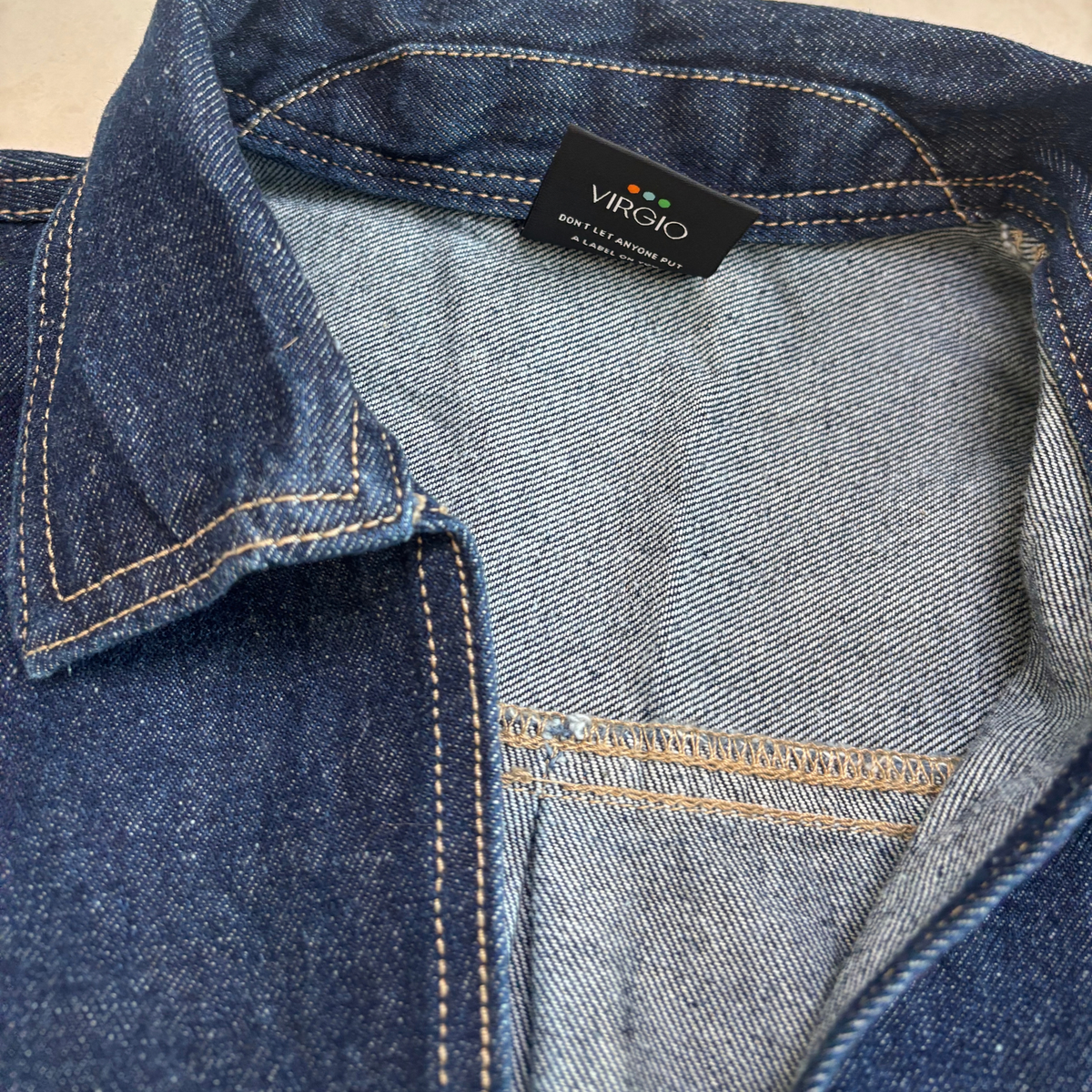 Virgio Denim Short Sleeve Crop Top