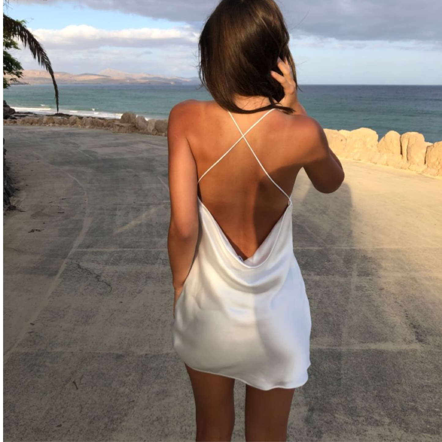 Zara White Satin Mini Dress