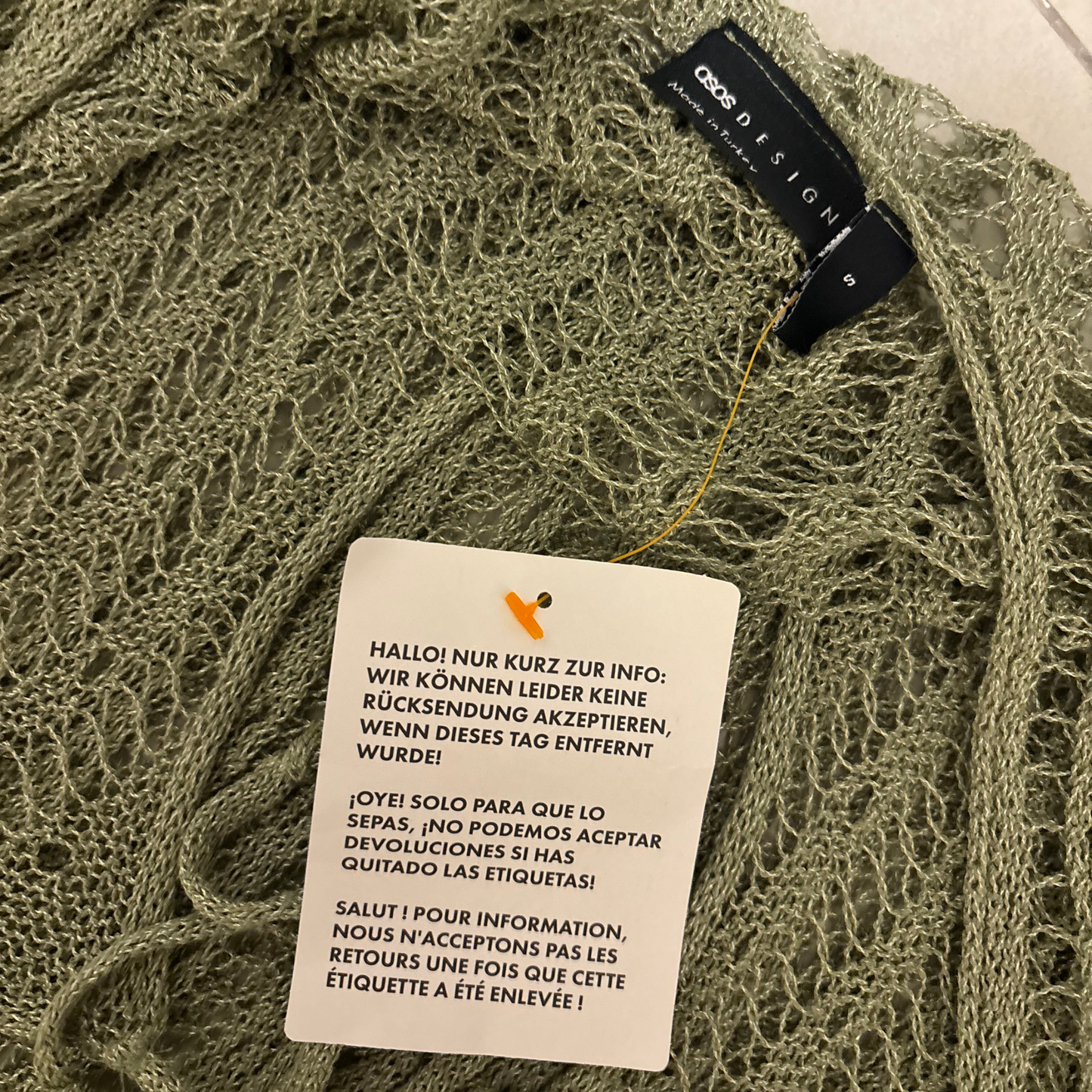 ASOS Green Knitted Tie Front Beach Dress
