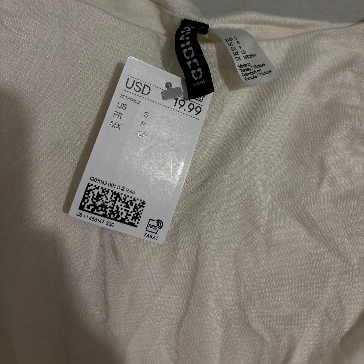 H&M White Off Shoulder Top