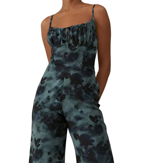 Urban Outfitters Black Floral Jumpsuit