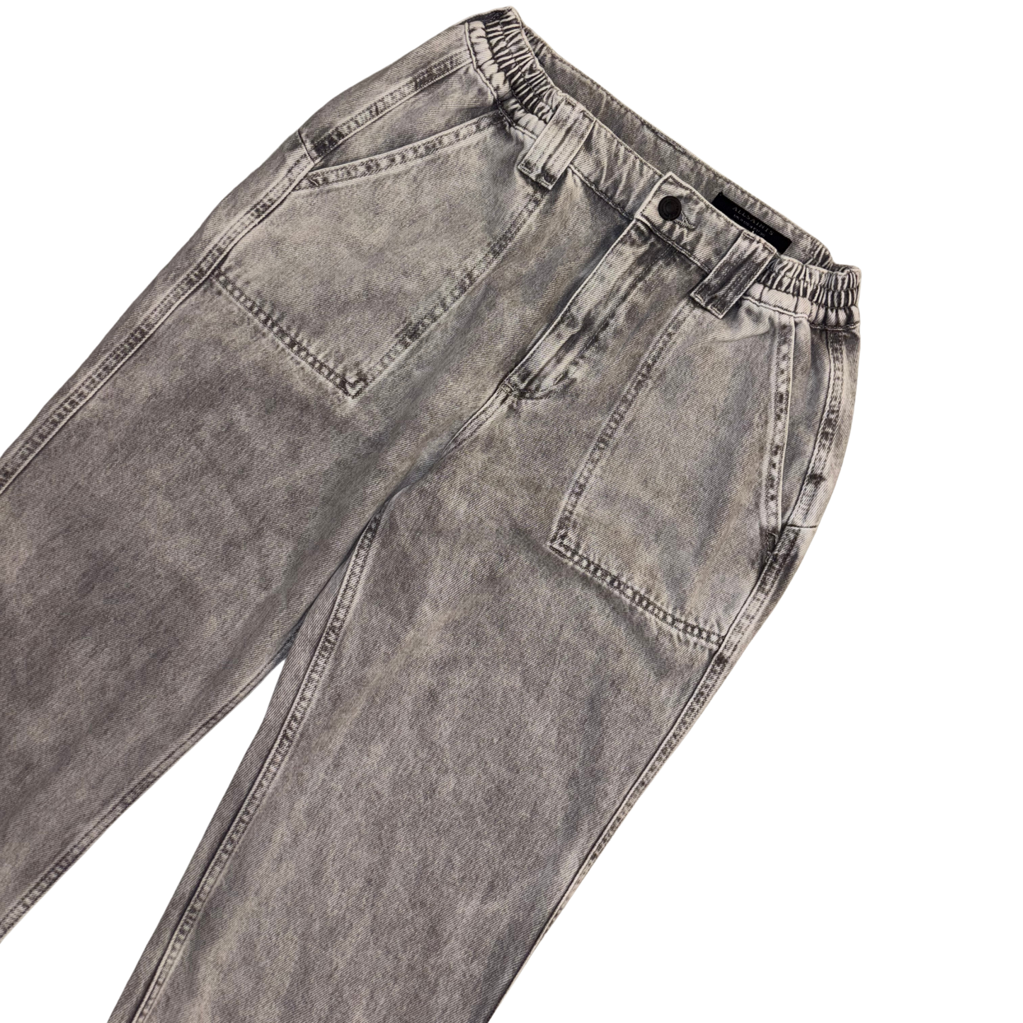 All Saints Grey Wash Cuffed Jeans