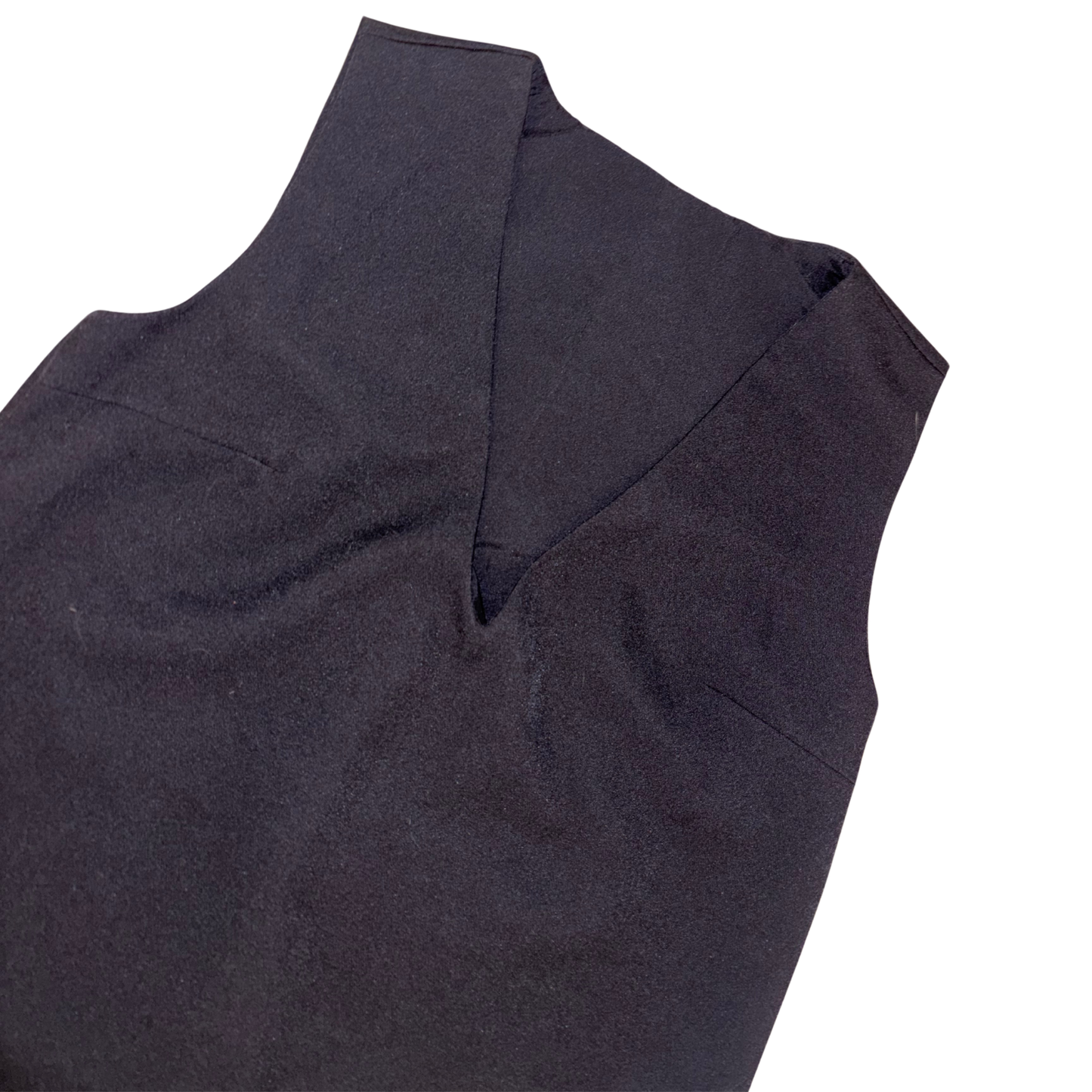 Black V-Neck Fluff Trim Mini Dress