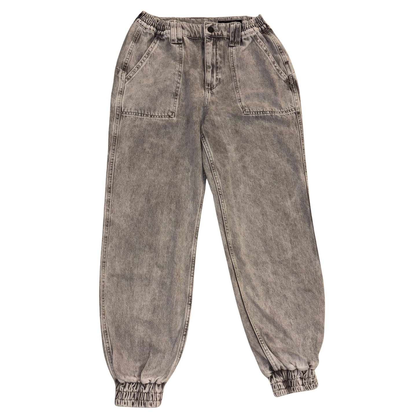 All Saints Grey Wash Cuffed Jeans