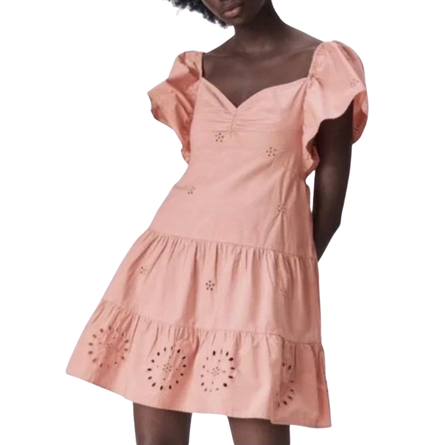 Zara Pink Floral Detail Mini Dress
