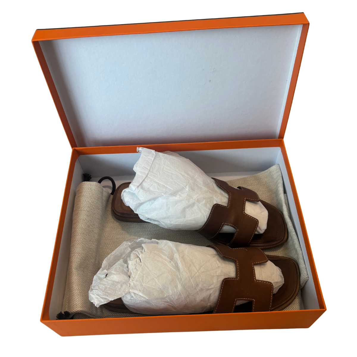 Hermes Oran Brown Sandals