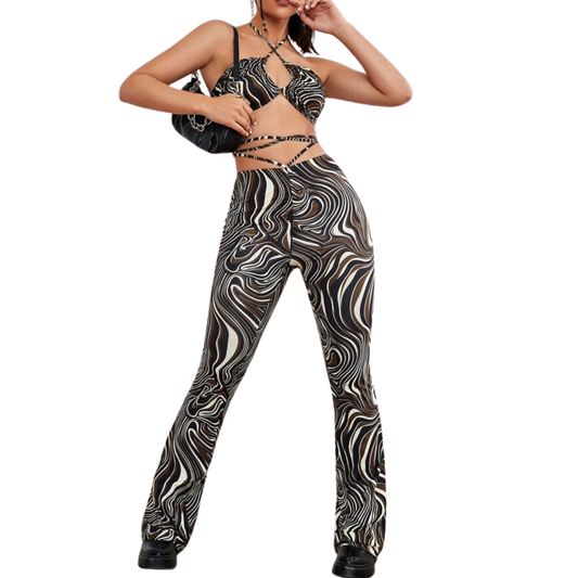 Brown Abstract Pattern Co Ord