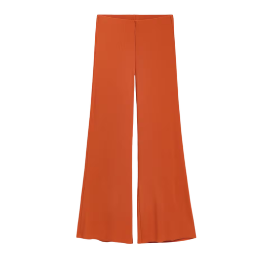 Reserved Orange Ribbed Flared Pants