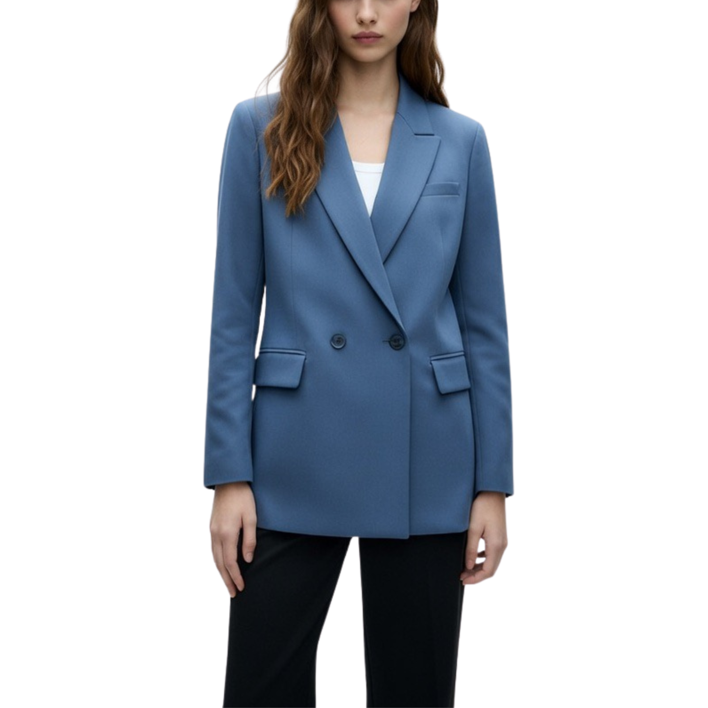 Zara Blue Double Breasted Blazer