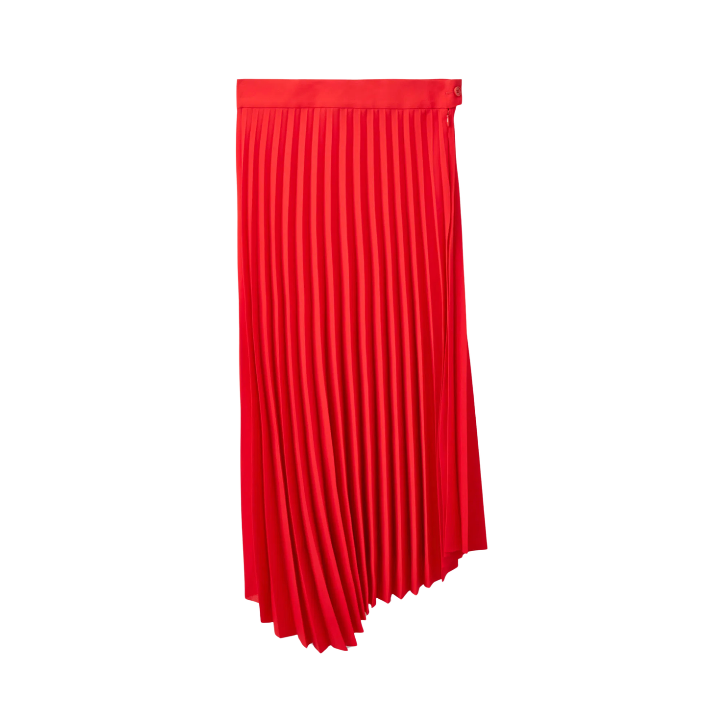 COS Red Pleated Maxi Skirt