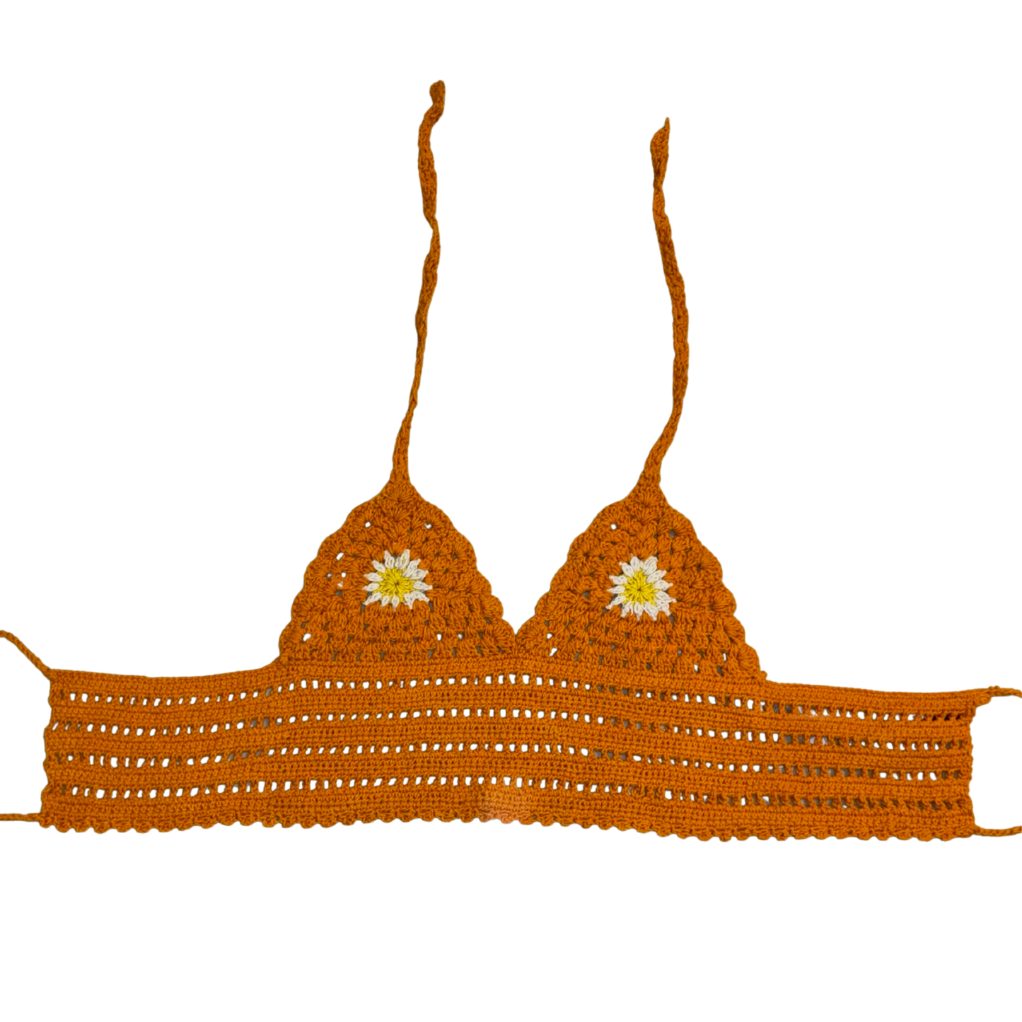 ASOS Orange Sunflower Crochet Crop Top